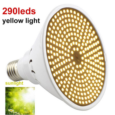 Lampă pentru plante de interior cu spectru complet 290 LED Flower Grow becuri E27 pentru vegetație cort roșu albastru Hydro soare Lampă Phyto acvariu t1
