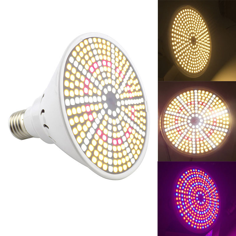 Lampă pentru plante de interior cu spectru complet 290 LED Flower Grow becuri E27 pentru vegetație cort roșu albastru Hydro soare Lampă Phyto acvariu t1