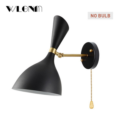 Fali lámpa Nordic fali lámpa kapcsolóval és EU/US Plug lámpával falikar hálószoba nappali dolgozószoba Ipari dekorációs világítás