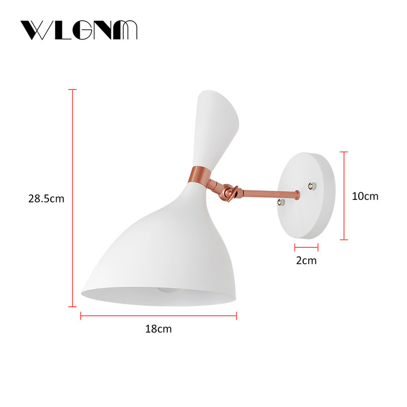 Fali lámpa Nordic fali lámpa kapcsolóval és EU/US Plug lámpával falikar hálószoba nappali dolgozószoba Ipari dekorációs világítás