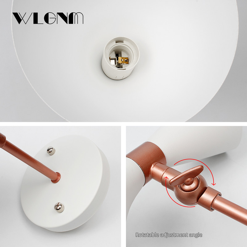 Fali lámpa Nordic fali lámpa kapcsolóval és EU/US Plug lámpával falikar hálószoba nappali dolgozószoba Ipari dekorációs világítás