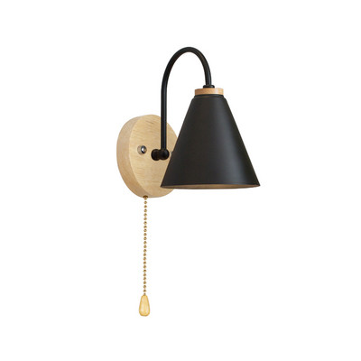 PHYVAL skandináv fa fali lámpák kapcsolóval Hálószoba Éjjeli fali lámpa Konyhához Étterem Modern fali lámpa Macaroon Sconces