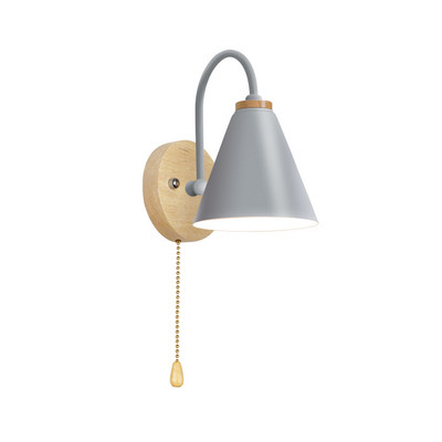 PHYVAL skandináv fa fali lámpák kapcsolóval Hálószoba Éjjeli fali lámpa Konyhához Étterem Modern fali lámpa Macaroon Sconces