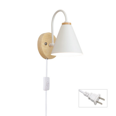 PHYVAL skandináv fa fali lámpák kapcsolóval Hálószoba Éjjeli fali lámpa Konyhához Étterem Modern fali lámpa Macaroon Sconces