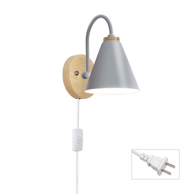 PHYVAL skandináv fa fali lámpák kapcsolóval Hálószoba Éjjeli fali lámpa Konyhához Étterem Modern fali lámpa Macaroon Sconces