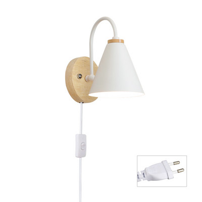 PHYVAL skandináv fa fali lámpák kapcsolóval Hálószoba Éjjeli fali lámpa Konyhához Étterem Modern fali lámpa Macaroon Sconces