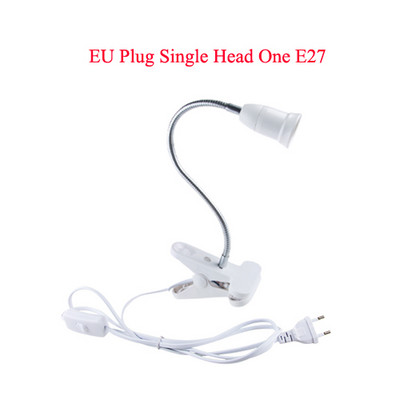 Flexibilný objímkový adaptér E27 pre LED pestovateľské osvetlenie s vypínačom ZAP/VYP zástrčkou EU/US, použitie ako stolová lampa