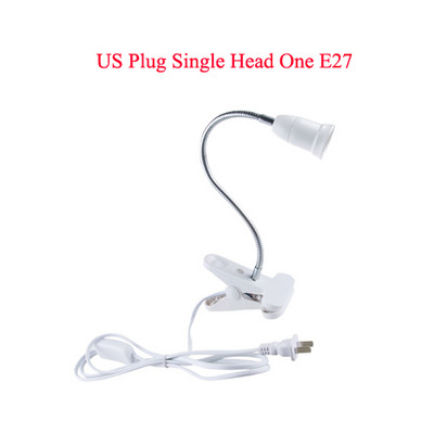 Flexibilný objímkový adaptér E27 pre LED pestovateľské osvetlenie s vypínačom ZAP/VYP zástrčkou EU/US, použitie ako stolová lampa