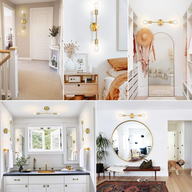 Moderné 2-hlavové LED nástenné svietidlo do kúpeľne, vnútorné vintage nástenné svietidlo do zrkadla, chodby, kuchyne, spálne, obývačky