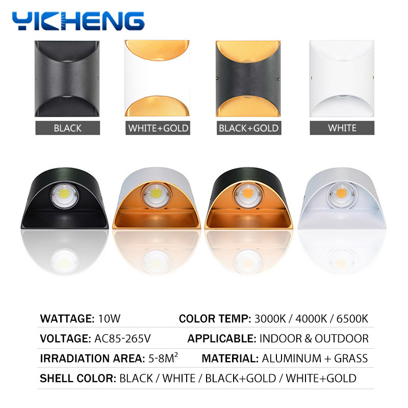 LED Sienas lampa 10W Alumīnija Moderna Ziemeļvalstu āra sienas lampiņa iekštelpu sienas gaismeklis viesistabai Guļamistabas gultas dekors 85-265V