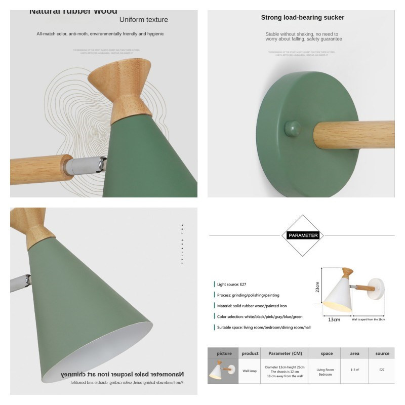 Applique moderne cu LED-uri Macaron Dormitor Noptiera Lampă de iluminat Studiu Lumină de lectură Decor E27 Corpuri de iluminat pentru interior