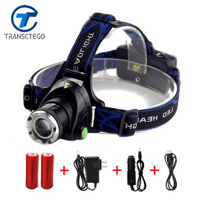 Led priekinio žibinto priekinis žibintas 18650 Baterinis žibintuvėlis Didelio galingumo T6 led galvos žibintuvėlis priekinis žibintas 18650 priekinis žibintas skirtas žvejybai