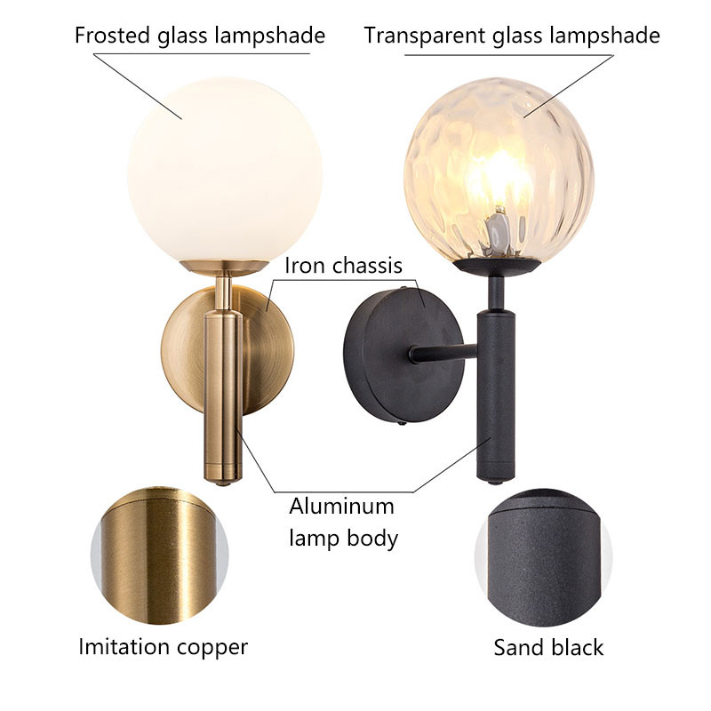 Nástenné lampy z severského skla, kreatívne osobné nástenné svietidlo, dekorácia, nástenné osvetlenie pre chodbu, schodisko, spálňu, nočný stolík, pracovňu