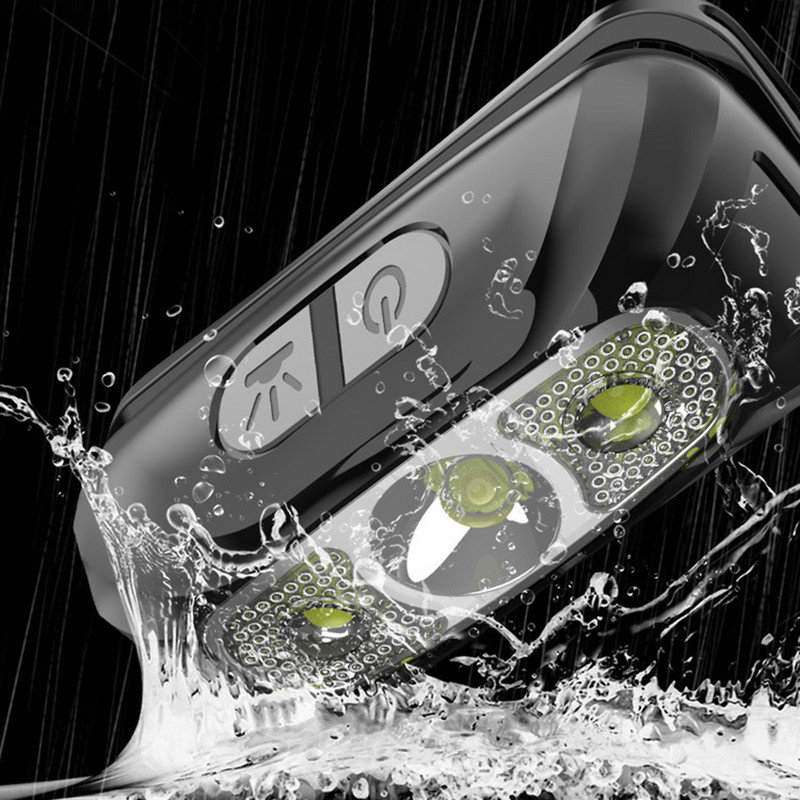 Mini újratölthető LED érzékelős fejlámpa Erőteljes fényszóró kemping horgászáshoz USB fejes zseblámpa kültéri lámpa hordozható zseblámpa