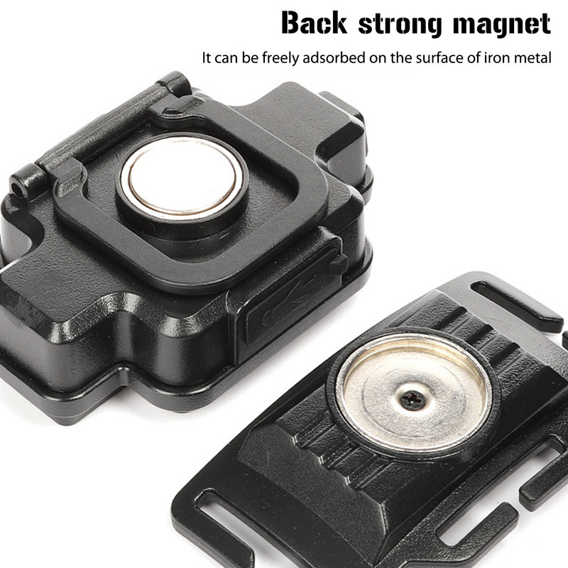 COB+XPG Lanternă frontală montată pe cap USB TYPE-C Lanternă LED cu încărcare Lampă de lucru magnetică Roșu Albastru Intermitent Far de călătorie de noapte