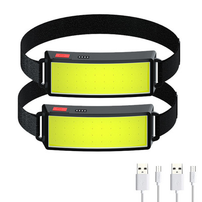 COB LED-es fejlámpa USB újratölthető tápellátású kijelző hordozható fényszóró, beépített 18650-es elemes kemping fejlámpa túralámpa