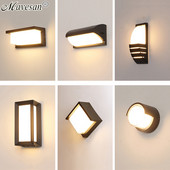 Nové nástenné LED svietidlo s IP66, vodotesné, pre verandu, kúpeľňu, bar, vnútorné a vonkajšie použitie, hliníkové nástenné svietidlo pre AC90-260V