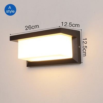 Nové nástenné LED svietidlo s IP66, vodotesné, pre verandu, kúpeľňu, bar, vnútorné a vonkajšie použitie, hliníkové nástenné svietidlo pre AC90-260V
