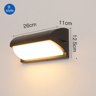 Nové nástenné LED svietidlo s IP66, vodotesné, pre verandu, kúpeľňu, bar, vnútorné a vonkajšie použitie, hliníkové nástenné svietidlo pre AC90-260V