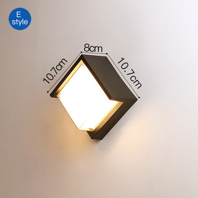 Nové nástenné LED svietidlo s IP66, vodotesné, pre verandu, kúpeľňu, bar, vnútorné a vonkajšie použitie, hliníkové nástenné svietidlo pre AC90-260V