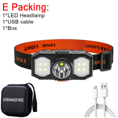 Uus kaasaskantav Q5+COB LED-esilatern koos sisseehitatud 18650 akuga USB-taaslaetava minitaskulampi laternaga välimatka esituli