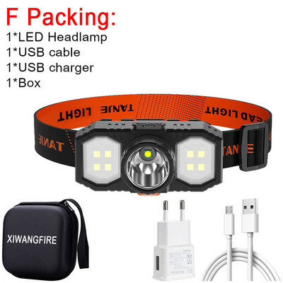 Uus kaasaskantav Q5+COB LED-esilatern koos sisseehitatud 18650 akuga USB-taaslaetava minitaskulampi laternaga välimatka esituli