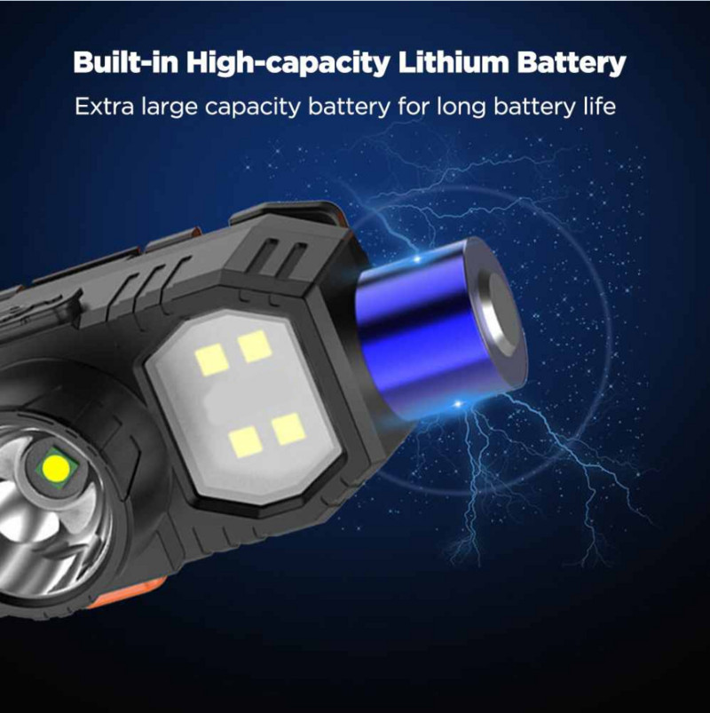 Uus kaasaskantav Q5+COB LED-esilatern koos sisseehitatud 18650 akuga USB-taaslaetava minitaskulampi laternaga välimatka esituli