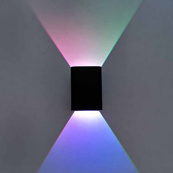 Модерна вътрешна RGB 5W LED стенна лампа нагоре и надолу Украсете стенен аплиц за нощно шкафче цветна стенна лампа с дистанционно управление