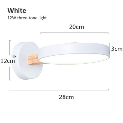 Nordic fali lámpák fa lámpatest lámpatest Modern éjjeli hálószoba lámpák kerek fa LED-es lámpák lakberendezési beltéri világítás