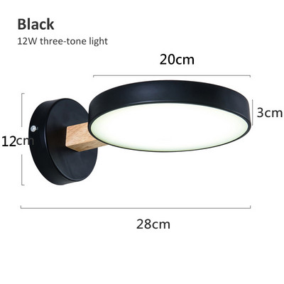 Nordic fali lámpák fa lámpatest lámpatest Modern éjjeli hálószoba lámpák kerek fa LED-es lámpák lakberendezési beltéri világítás