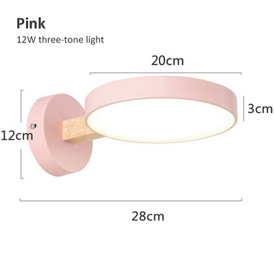 Nordic fali lámpák fa lámpatest lámpatest Modern éjjeli hálószoba lámpák kerek fa LED-es lámpák lakberendezési beltéri világítás