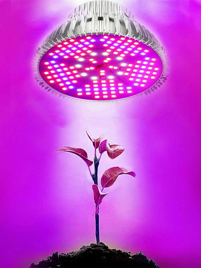 E27 lempučių augintojas 200LED Grow Light Viso spektro hidroponikos auginimo lemputės sodinukams Gėlių patalpų sodo auginimo palapinės lempa