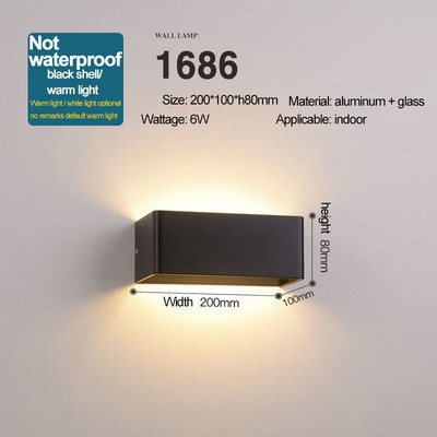 HIENA apvali kvadratinė lemputė Modernūs sieniniai šviestuvai sodo verandoje Ip65 vandeniui atsparus aukštyn žemyn apšvietimas lauko LED miegamojo lempos sieninis dekoras