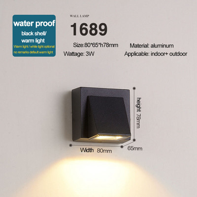 HIENA apvali kvadratinė lemputė Modernūs sieniniai šviestuvai sodo verandoje Ip65 vandeniui atsparus aukštyn žemyn apšvietimas lauko LED miegamojo lempos sieninis dekoras