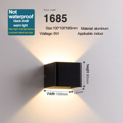 HIENA apvali kvadratinė lemputė Modernūs sieniniai šviestuvai sodo verandoje Ip65 vandeniui atsparus aukštyn žemyn apšvietimas lauko LED miegamojo lempos sieninis dekoras