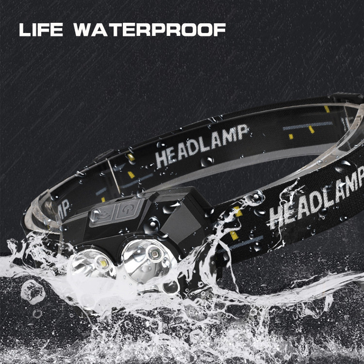 2020 8000LM USB nabíjateľná LED čelovka so vstavanou batériou a indukčným senzorom, 4-režimová LED čelovka na beh a rybolov