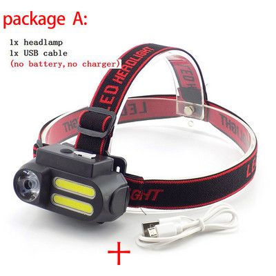 Lanternă puternică, reîncărcabilă, 3 LED COB USB, far 18650 cu cap frontal, lanternă, lanternă pentru pescuit camping
