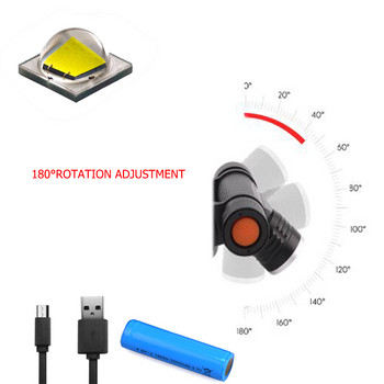 TOPCOM 2-режимен USB акумулаторен челник CREE XM-L2 10W LED фар с висока мощност за нощно виждане за глава за лов и къмпинг