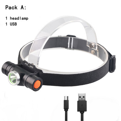 Lanterna frontală reîncărcabilă prin USB TOPCOM în 2 moduri CREE XM-L2 far cu LED-uri de 10W de mare putere, cu vedere nocturnă, lanternă pentru vânătoare, camping