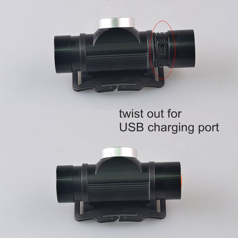 Lanterna frontală reîncărcabilă prin USB TOPCOM în 2 moduri CREE XM-L2 far cu LED-uri de 10W de mare putere, cu vedere nocturnă, lanternă pentru vânătoare, camping