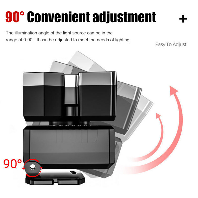 Pārnēsājams 5 LED galvenais lukturis, iebūvēts 14500 bateriju zibspuldzes USB uzlādējams galvas lukturītis āra kempinga makšķerēšanas lukturis