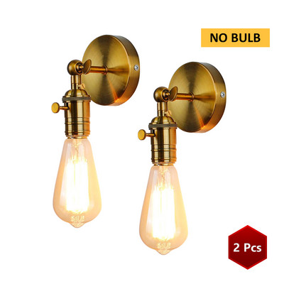 Arany falikar Ipari fali lámpa Vintage fali tetőtéri lámpa E27 izzóhoz Iron Retro Home deco világítótestek luminaria