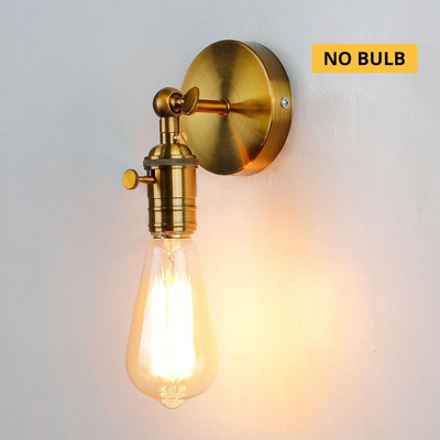 Arany falikar Ipari fali lámpa Vintage fali tetőtéri lámpa E27 izzóhoz Iron Retro Home deco világítótestek luminaria