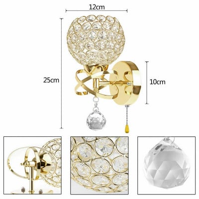 Lampa iekštelpu apgaismojums Sienas lampa Kristāla lampas Dekorācija pie naktslampiņas Sienas lampa Zelta/šķiedrām mūsdienīgam mājas apgaismojumam