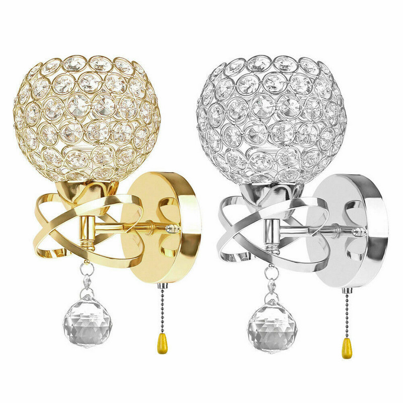 Lampă Iluminat de interior Lampă de perete Lumini de cristal Decorație Aplice de perete de noptieră Aur/Sliver pentru iluminarea casei moderne