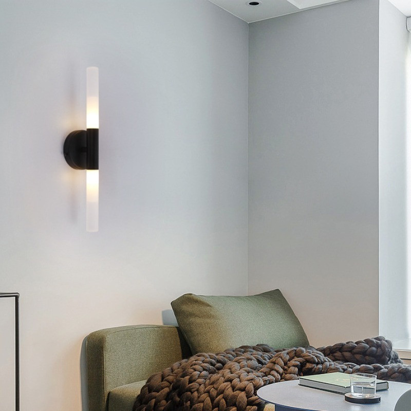 Metāla caurule uz leju gaismas sienas lampa guļamistabai foajē Tualetes apgaismojums viesistabai Tualete Vannas istabas dekoratīvie lukturi