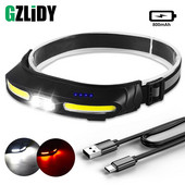 Vízálló LED fejlámpa COB fényszóró Erőteljes fejes zseblámpa USB újratölthető kemping horgászlámpás világítás széles választéka