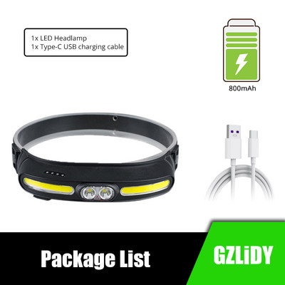 Vízálló LED fejlámpa COB fényszóró Erőteljes fejes zseblámpa USB újratölthető kemping horgászlámpás világítás széles választéka