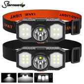 XPE COB LED priekinis žibintas USB įkraunamas priekinis žibintas nešiojamasis priekinio žibinto žibintuvėlis vandeniui atsparus naktinės žvejybos žygiai lauko apšvietimas