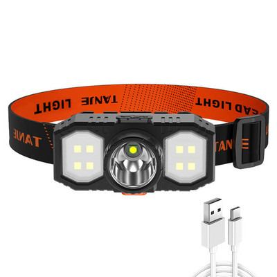 XPE COB LED priekinis žibintas USB įkraunamas priekinis žibintas nešiojamasis priekinio žibinto žibintuvėlis vandeniui atsparus naktinės žvejybos žygiai lauko apšvietimas